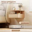 Set di 2 Comodini Sospesi con Cassetto e Mensola Aperta, 35x32x22.5 cm, Rovere
