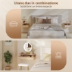 Set di 2 Comodini Sospesi con Cassetto e Mensola Aperta, 35x32x22.5 cm, Rovere