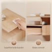 Set di 2 Comodini Sospesi con Cassetto e Mensola Aperta, 35x32x22.5 cm, Rovere