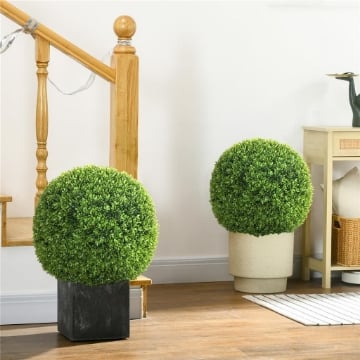 SET DI 2 PIANTE FINTE DI BOSSO IN PE DA Ø40 CM PER INTERNO ED ESTERNO, VERDE