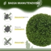 SET DI 2 PIANTE FINTE DI BOSSO IN PE DA Ø40 CM PER INTERNO ED ESTERNO, VERDE