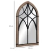 SPECCHIO DA PARETE AD ARCO CON DETTAGLI MODERNI E GANCI, IN LEGNO E VETRO, 60X93 CM, MARRONE E NERO