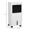 RAFFRESCATORE EVAPORATIVO E VENTILATORE CON GHIACCIO 3 IN 1 A 3 VELOCITÀ CON TIMER, 32X37X74 CM, BIANCO