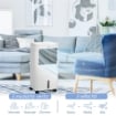 RAFFRESCATORE EVAPORATIVO E VENTILATORE CON GHIACCIO 3 IN 1 A 3 VELOCITÀ CON TIMER, 32X37X74 CM, BIANCO