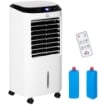 Climatizzatore Raffrescante d'Aria Mobile, Ventilatore Ionizzatore 4 in 1 con Telecomando, Portatile, Silenzioso, Oscillante 60W, CapacitÓ Massima Serbatoio 10L, Ideale Stanze 20 m¦ Massimo, Bianco e 