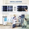 Climatizzatore Raffrescante d'Aria Mobile, Ventilatore Ionizzatore 4 in 1 con Telecomando, Portatile, Silenzioso, Oscillante 60W, CapacitÓ Massima Serbatoio 10L, Ideale Stanze 20 m¦ Massimo, Bianco e 