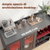 Mobile Portabottiglie con Luce LED e Scaffale Regolabile, in Legno e Vetro, 120x38x88 cm, Nero