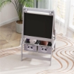 Lavagna per Bambini con Cavalletto 3 in 1 e 2 Contenitori, EtÓ 3-8 anni, 54x46.5x93cm, Grigio