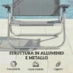 SEDIA A SDRAIO RECLINABILE A 6 LIVELLI CON TETTUCCIO REGOLABILE E POGGIATESTA, IN ALLUMINIO E RETE, 62X68X79, GRIGIO