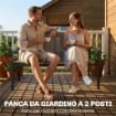 panca da giardino in metallo, 2 posti, tessuto traspirante Texteline, colore grigio.