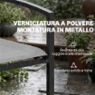 panca da giardino in metallo, 2 posti, tessuto traspirante Texteline, colore grigio.