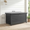 Cassa 350L, Box Metallo con Coperchio Bloccabile, Ruote, Maniglie Laterali, Grigio