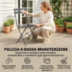 Set di 2 Sedie da Giardino Pieghevoli con Seduta a Doghe