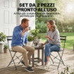 Set di 2 Sedie da Giardino Pieghevoli con Seduta a Doghe