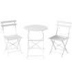 SET BISTRÒ DA ESTERNO PIEGHEVOLE CON TAVOLO E 2 SEDIE, BIANCO