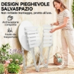 SET BISTRÒ DA ESTERNO PIEGHEVOLE CON TAVOLO E 2 SEDIE, BIANCO