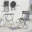 SET BISTRÒ ESTERNO, ARREDO GIARDINO PIEGHEVOLE CON TAVOLO E 2 SEDIE, NERO.