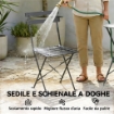 SET BISTRÒ ESTERNO, ARREDO GIARDINO PIEGHEVOLE CON TAVOLO E 2 SEDIE, NERO.