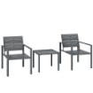 Set da Giardino 3pz con 2 Sedie da Esterno e Tavolino da CaffÞ, in HDPE e Metallo, Grigio Scuro