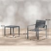 Set da Giardino 3pz con 2 Sedie da Esterno e Tavolino da CaffÞ, in HDPE e Metallo, Grigio Scuro