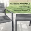 Set da Giardino 3pz con 2 Sedie da Esterno e Tavolino da CaffÞ, in HDPE e Metallo, Grigio Scuro