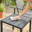 Set da Giardino 3pz con 2 Sedie da Esterno e Tavolino da CaffÞ, in HDPE e Metallo, Grigio Scuro