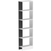 LIBRERIA MODERNA SALVASPAZIO A 5 RIPIANI IN LEGNO 45X21X170 CM, BIANCO E NERO