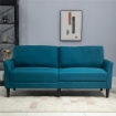 DIVANO 3 POSTI IN TESSUTO CON SEDUTA PROFONDA E IMBOTTITURA SPESSA, 191X79X87 CM, BLU PAVONE