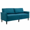 DIVANO 3 POSTI IN TESSUTO CON SEDUTA PROFONDA E IMBOTTITURA SPESSA, 191X79X87 CM, BLU PAVONE