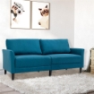 DIVANO 3 POSTI IN TESSUTO CON SEDUTA PROFONDA E IMBOTTITURA SPESSA, 191X79X87 CM, BLU PAVONE