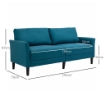 DIVANO 3 POSTI IN TESSUTO CON SEDUTA PROFONDA E IMBOTTITURA SPESSA, 191X79X87 CM, BLU PAVONE