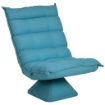 Poltrona Relax Girevole Effetto Velluto e Acciaio con Schienale Regolabile in 5 Posizioni, 62x70x95 cm, Blu