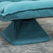 Poltrona Relax Girevole Effetto Velluto e Acciaio con Schienale Regolabile in 5 Posizioni, 62x70x95 cm, Blu