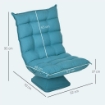 Poltrona Relax Girevole Effetto Velluto e Acciaio con Schienale Regolabile in 5 Posizioni, 62x70x95 cm, Blu