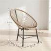 SET 2 SEDIE ACAPULCO IN RATTAN PE CON STRUTTURA TRIANGOLARE IN ACCIAIO, 72X68X81 CM, COLOR LEGNO