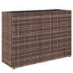 Letto per Orto Rialzato da Esterno 45L in Rattan, con Fori di Drenaggio e Piedini Regolabili, Marrone