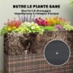 Letto per Orto Rialzato da Esterno 45L in Rattan, con Fori di Drenaggio e Piedini Regolabili, Marrone