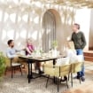 SET DA GIARDINO 5 PEZZI CON TAVOLO IN LEGNO-PLASTICA