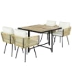 SET DA GIARDINO 5 PEZZI CON TAVOLO IN LEGNO-PLASTICA