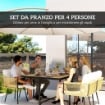 SET DA GIARDINO 5 PEZZI CON TAVOLO IN LEGNO-PLASTICA