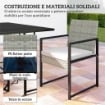 SET PRANZO PATIO 11 PEZZI, MOBILI ESTERNO CON 6 POLTRONE, 4 POUF, GRIGIO