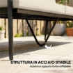 DIVANO DA ESTERNO A 3 POSTI  IN RATTAN CON BRACCIOLI EFFETTO LEGNO E SCHIENALE, PER VERANDA, CORTILE, CACHI