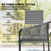 SET DA GIARDINO IN RATTAN 4 PEZZI CON DIVANO, POLTRONE, TAVOLO, KHAKI