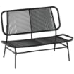 Divano Rattan 2 Posti, Loveseat con Seduta e Schienale Intrecciati, Nero.