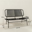 Divano Rattan 2 Posti, Loveseat con Seduta e Schienale Intrecciati, Nero.