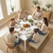 Tavolo da Pranzo Allungabile Rettangolare Salvaspazio, 80-120cm, Bianco