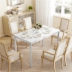 Tavolo da Pranzo Allungabile Rettangolare Salvaspazio, 80-120cm, Bianco