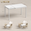 Tavolo da Pranzo Allungabile Rettangolare Salvaspazio, 80-120cm, Bianco