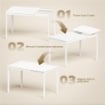 Tavolo da Pranzo Allungabile Rettangolare Salvaspazio, 80-120cm, Bianco