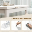 Tavolo da Pranzo Allungabile Rettangolare Salvaspazio, 80-120cm, Bianco